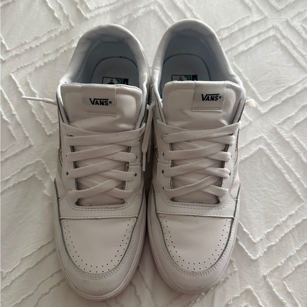 Vans White Low-Top Leather Sneakers